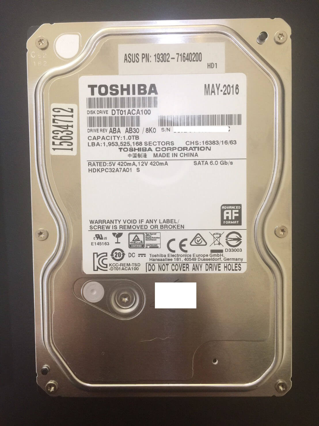 WD 1T WD10EZEX*2,TOSHIBA 1T*3 硬碟資料救援 - Harddisk