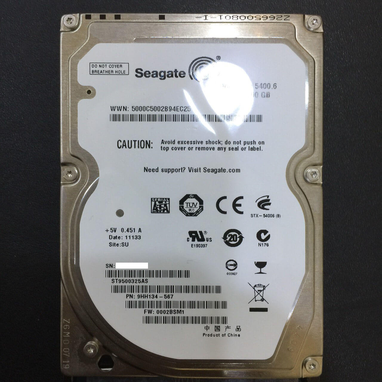 seagate500G(ST9500325AS) 硬碟資料救援 - Harddisk